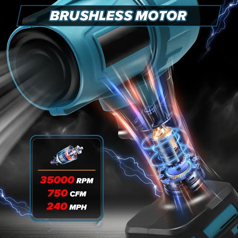 마키타 20V 배터리 호환 에어 블로워 제트 터보 팬 휴대용 강력 팬 고속 에어 더스터 키보드 청소용 헤어카용