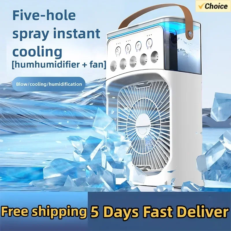 

Portable Humidifier Fan AIr Conditioner Household Small Air Cooler Hydrocooling Portable Air Adjustment For Office 3 Speed Fan