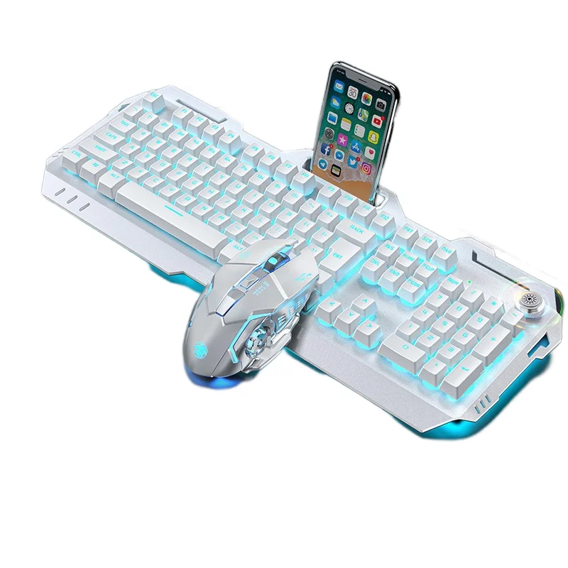 Keyboard game nirkabel, papan ketik mekanik 104 tombol ganti panas nirkabel RGB lampu Mac Windows