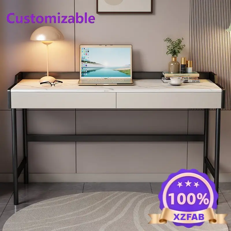 Factory Direct 2026 Italian rock slab desk modern home work bedroom desksmall apartment writingdesk light luxury computerdesk