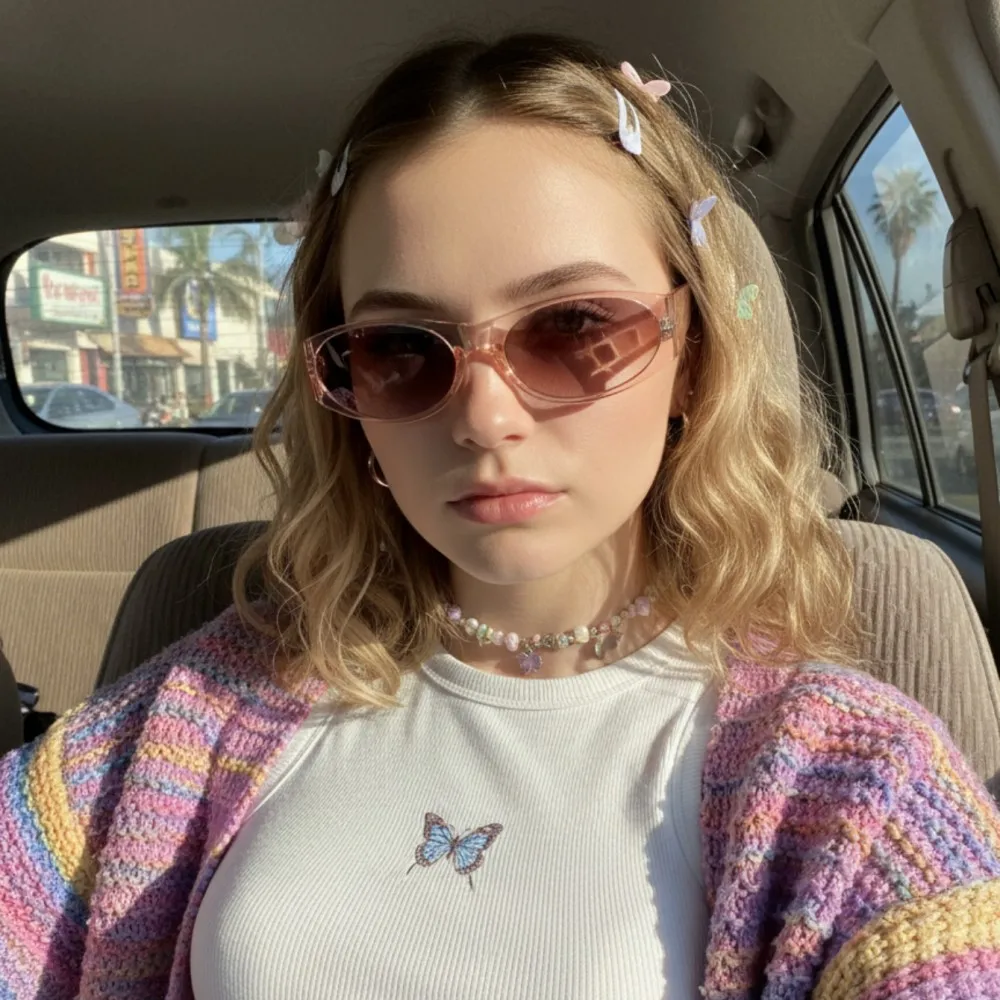 

2026 New Korean Oval Small Frame Sunglasses For Women Fashion Y2K Streetwear UV400 Protection Shades