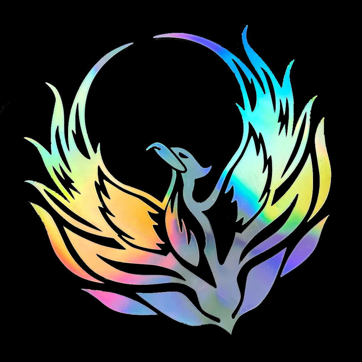 2Pcs/Set Phoenix Fire Bird Vinyl Stickers Waterproof Myth Decals For Car Motorcycle Laptop Helmet Silver/Red/Black/Holographic view 3
