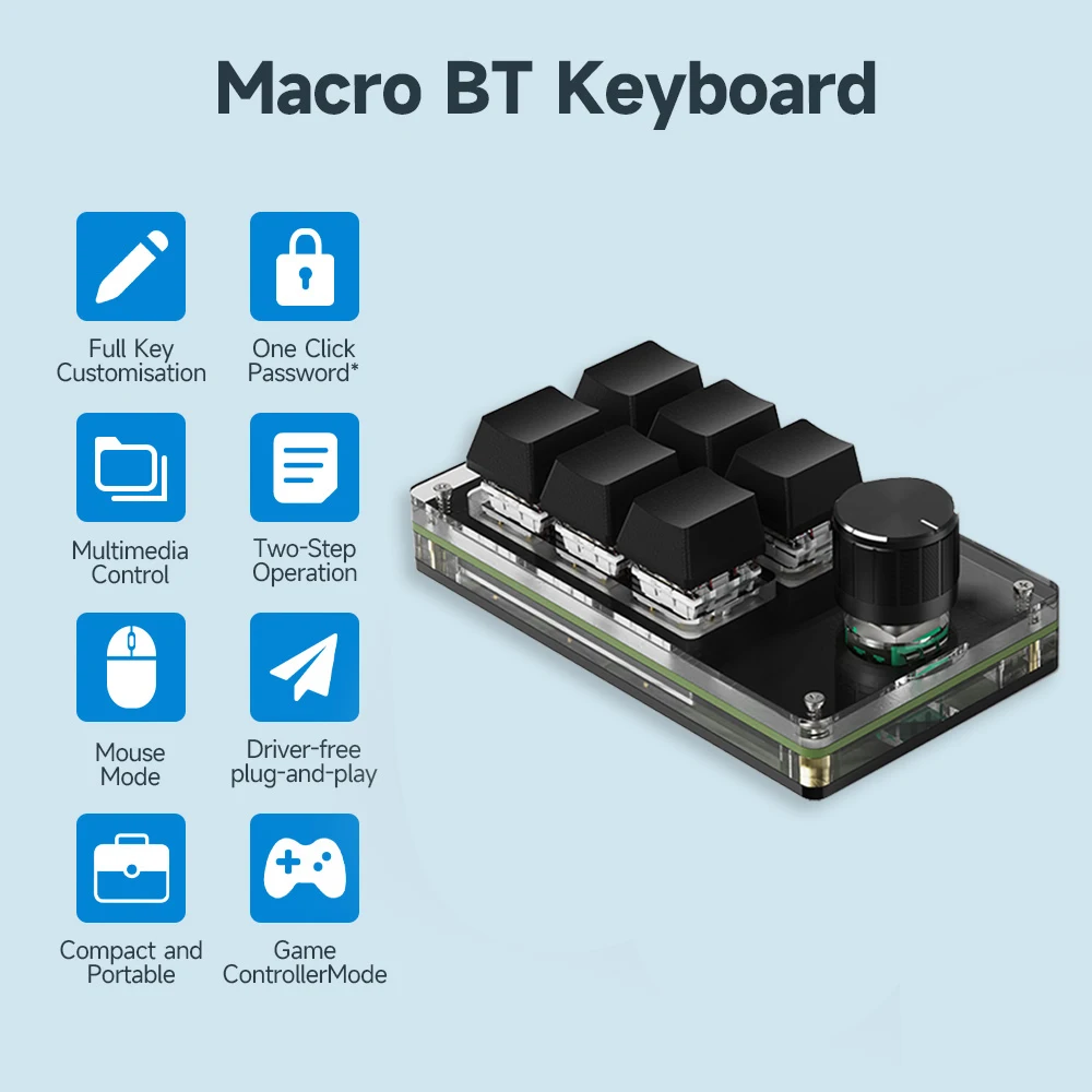 USB ماكرو مخصص لوحة مفاتيح صغيرة 6 مفاتيح 1 مقبض البرمجة لتقوم بها بنفسك لوحة المفاتيح الميكانيكية الألعاب رسم التبديل المحمولة لوحة المفاتيح قابلة للتبديل السريع