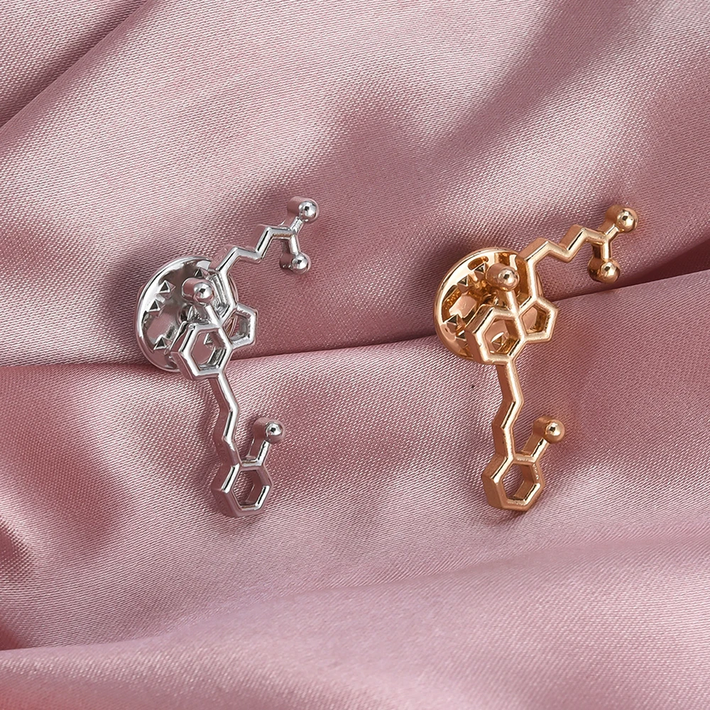 Catuni Fashion Metal Vitamin D Brooch Medicine Pin Jacket Lapel Badge for Doctor Nurse Medical Jewelry Gift