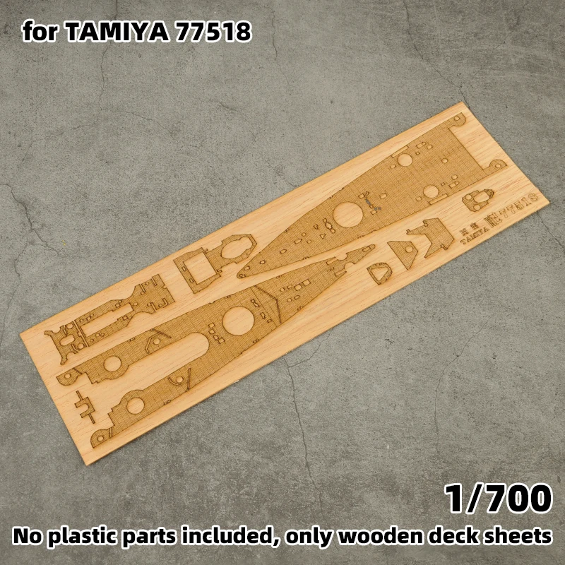 Modellteile, lasergeschnittene Holzdeckplatte mit selbstklebender Ankerkette für Tamiya 77520 77518 Gneisenau & Scharnhorst 1/700 – Detail 2