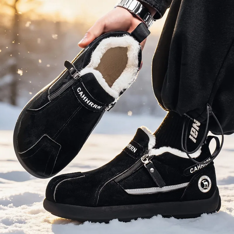 

Winter Snow Boots Flat Mid-top with Fleece Warm Comfortable Outdoor Anti-slip High-quality Original Sports Hiking Shoes