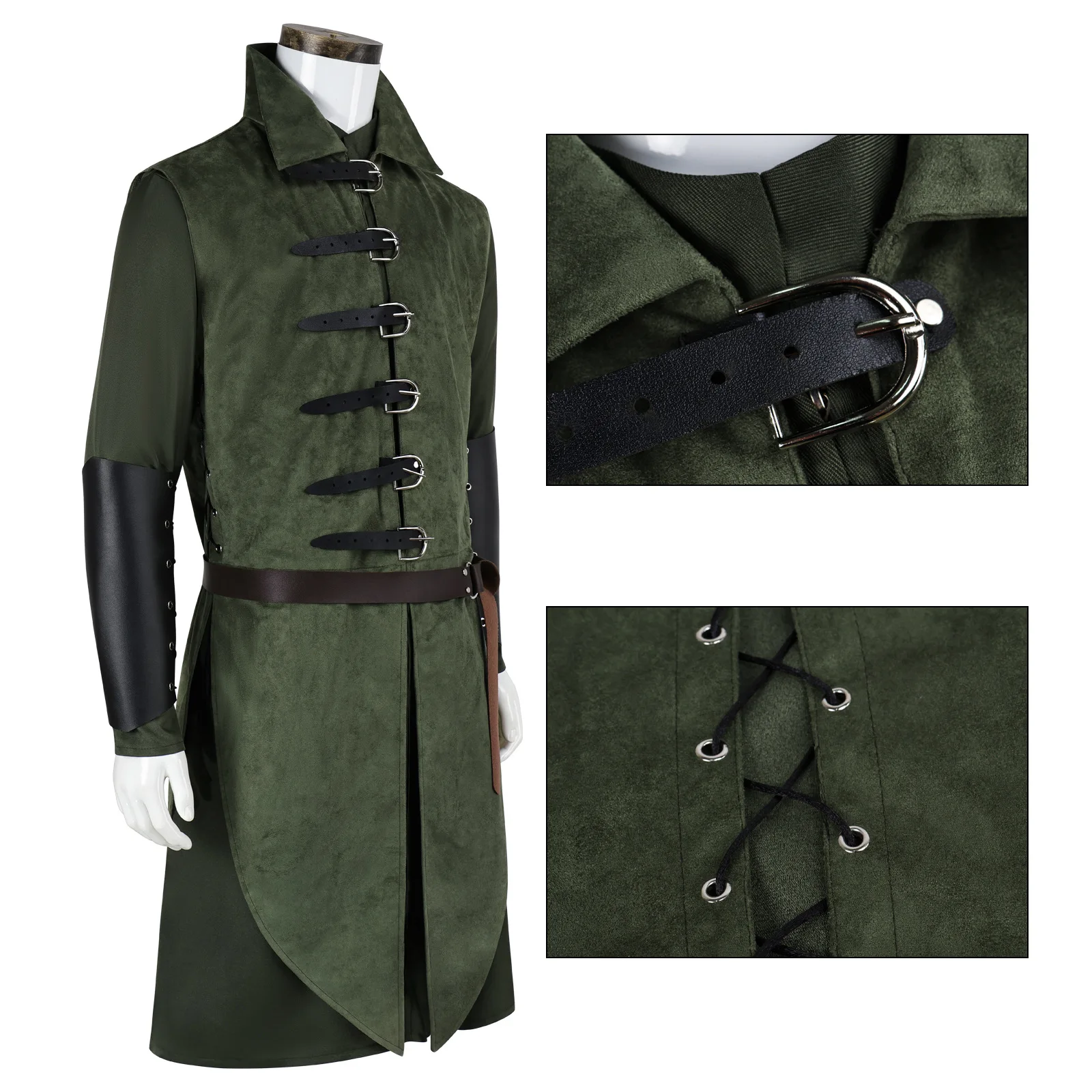 Disfraz de Thranduil de El Señor de los Anillos, Chaleco y Abrigo para Hombre, Disfraz de Halloween, Carnaval, Fiesta, Disfraz Masculino