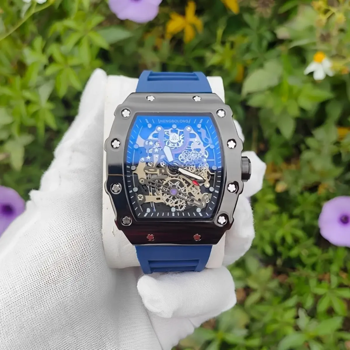 AAA Men Watches High Quality Classic Steel Tonneau Dial Hollow Design Fashion Casual Quartz Watch Personality Watch Clock