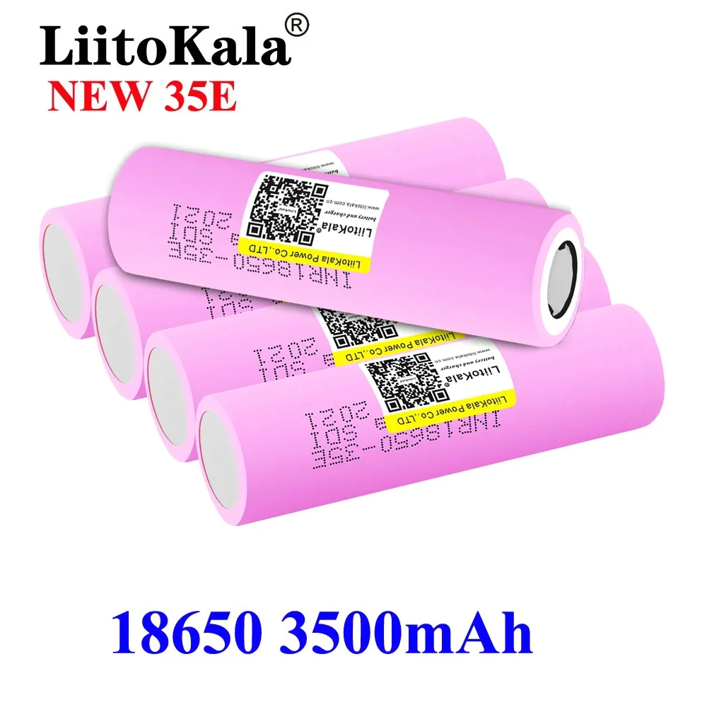 2023 New Original LiitoKala INR18650 35E 3.7V3500mAh 20A DischargeINR18650 35E18650 Li-ion Battery 3.7v RechargableBattery