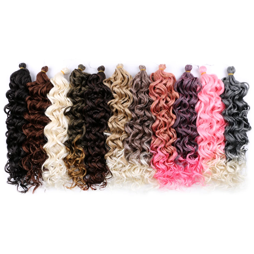 

Synthetic Afro Curls Crochet Braids Hawaii Curls Synthetic Ocean Wave Braiding Hair Extension For Women