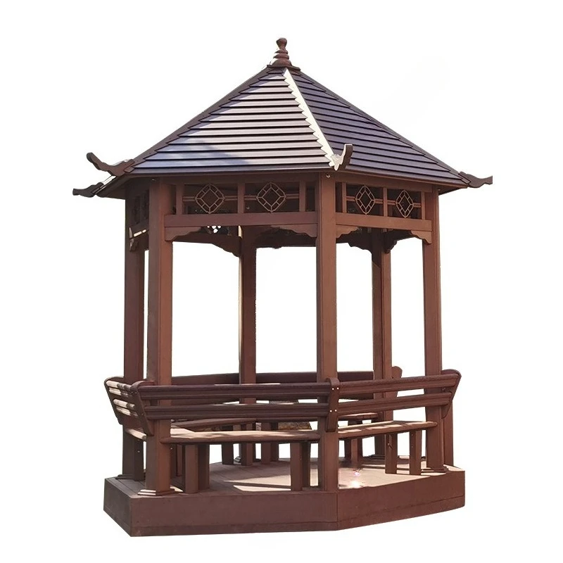 Pavilion four corners hexagonal park ancient building outdoor waterproof classical Chinese