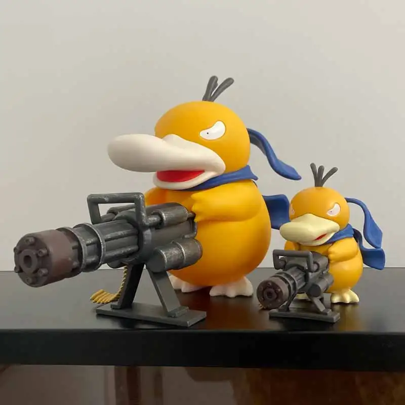 

9/15 см Pokemon Gatling Gun Psyduck, стоячая поза, экшн-фигурка, коллекция, модель, мультяшные игрушки, интерьер автомобиля, забавный орнамент, подарки