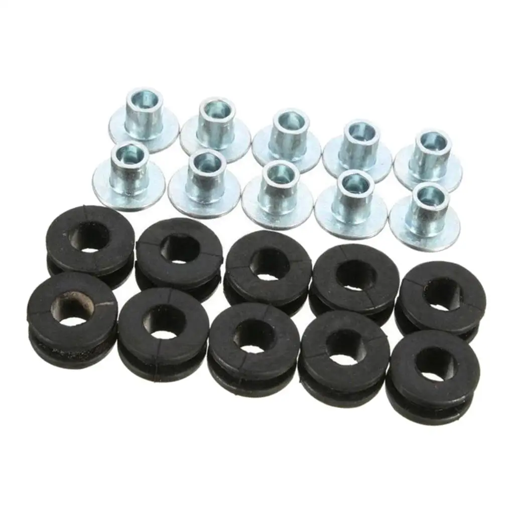 10pcs Motorcycle Rubber Grommets for Honda for Yamaha for Suzuki for Kawasaki Fairings - 6mm Inner Hole Size