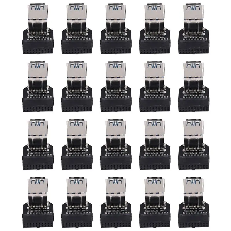 ABRI-20X 20Pin To Dual USB3.0 Adapter Connverter Desktop Motherboard 19 Pin/20P Header To 2 Ports USB A Female Connector,PH21