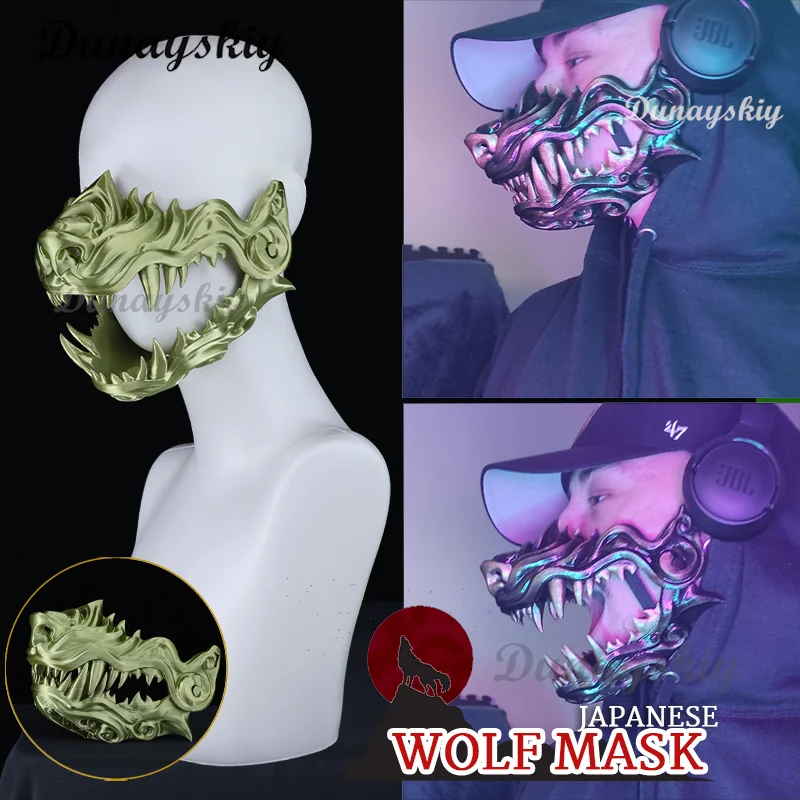 3D Printed Fursiut Muzzle Cosplay The Canines Fox Wolf Dog Mask Face Decoration Pub Carnaval Halloween Stage Performance Styling