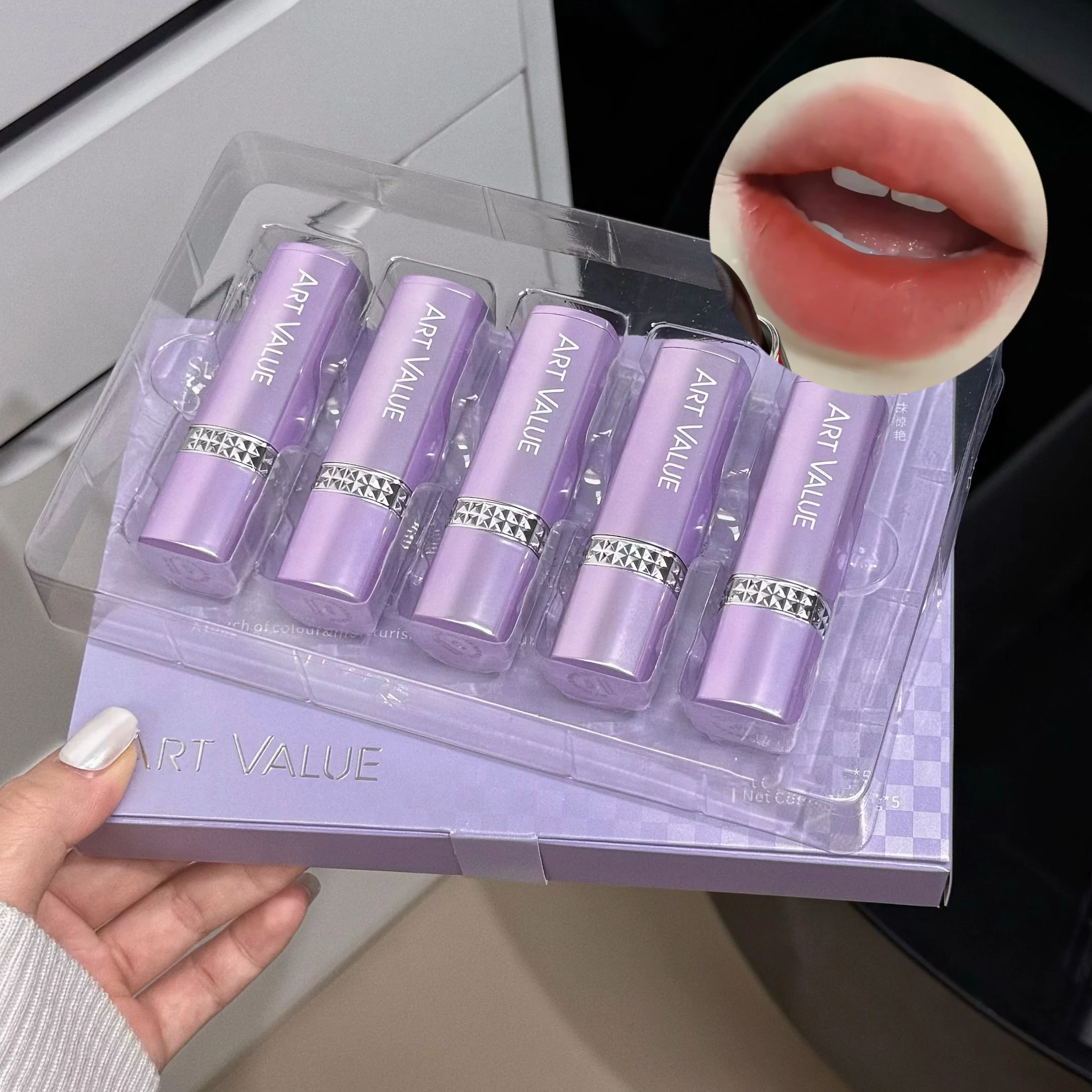 Set di rossetti Star Purple Dark Night Velluto opaco liscio Applicare effetto trucco naturale facile da colorare