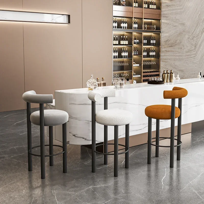 Silla de Bar de lujo con isla de Cocina, taburete nórdico moderno, Taburete de Bar minimalista, Taburetes de salón de diseño, muebles para el hogar Altos Cocina