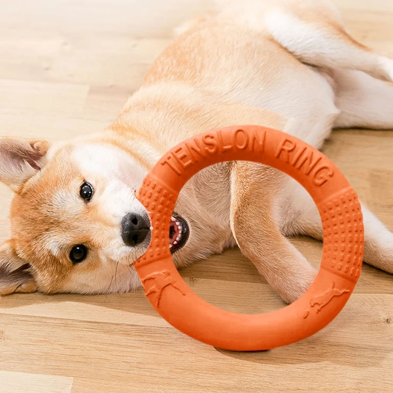 1pc Orange Dog Toys Pet Flying Disk Training Ring Puller EVA Interactive Training Ring Puller Resistant for Dogs Ball