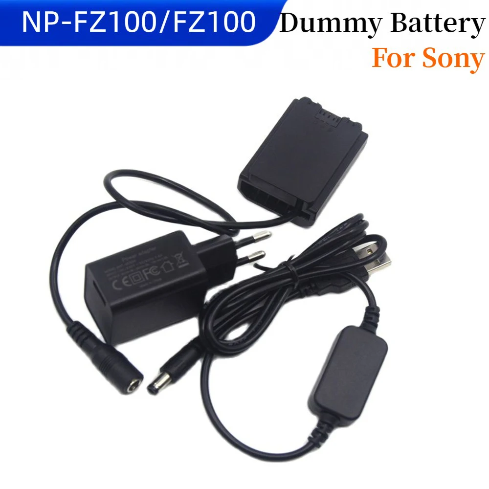 NP FZ100 Dummy Battery&USB DC 5V Cable&18W Charger for Sony Alpha A7IV A9 A7RM3 A7RIII A6600 A7M3 A7M4 ILCE-9 Camera Coupler