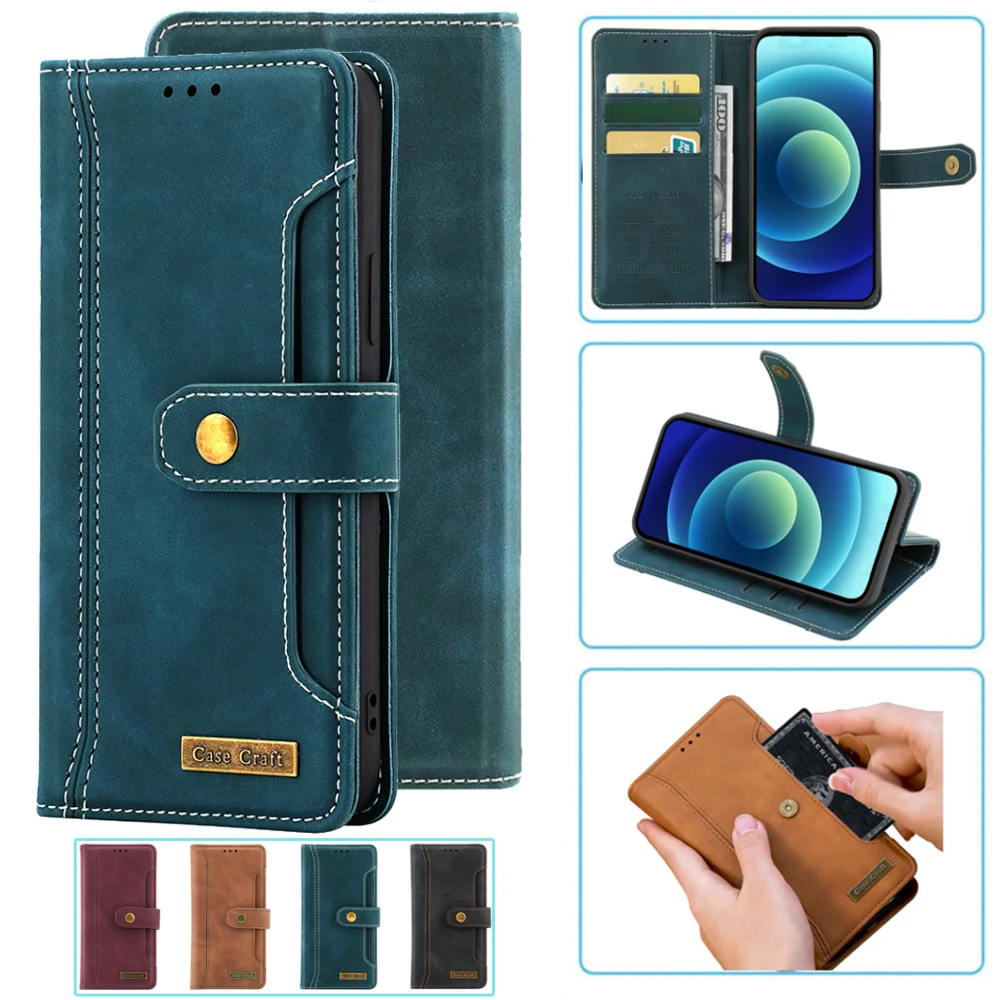 Leather Case For Samsung Galaxy S21 S20 FE Ultra S10 Lite S10e S9 S8 Plus S7 S6 Edge Note 20 10 9 8 Funda Flip Cover Wallet