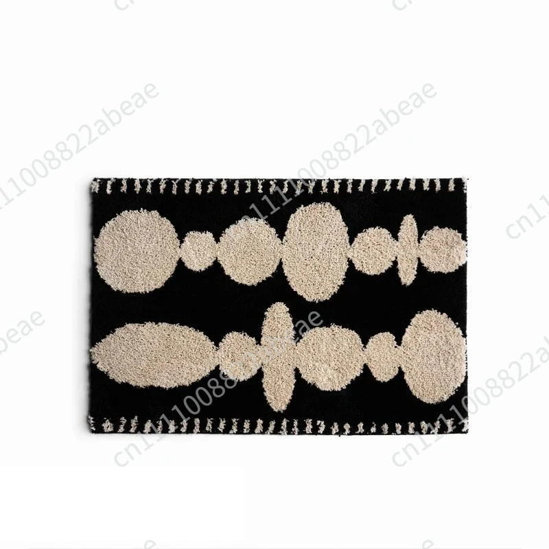 Vintage Tufting Geometric Bathroom Mat Soft Tufted Carpet Rug Bathmat Floor Pad Bedroom Tidy Doormat Aesthetic Home Room Decor