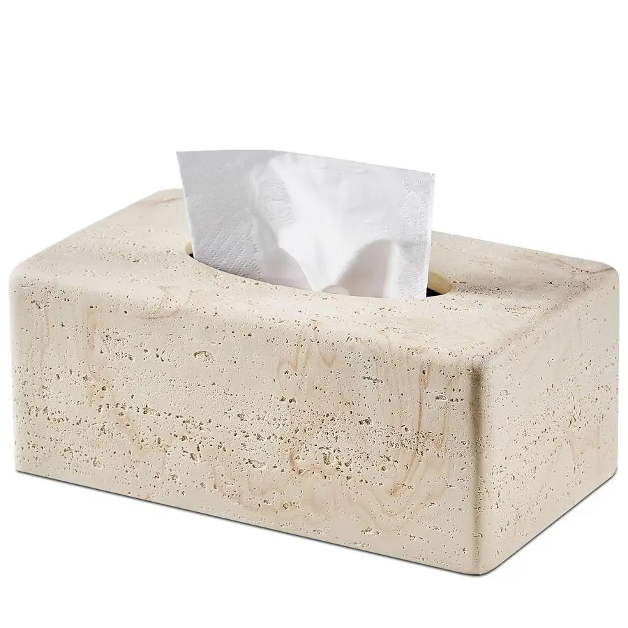

Чехол для коробки с салфетками из травертина, прямоугольный, подходит только для стандартных коробок салфеток, для декора, из смолы, для ванной комнаты