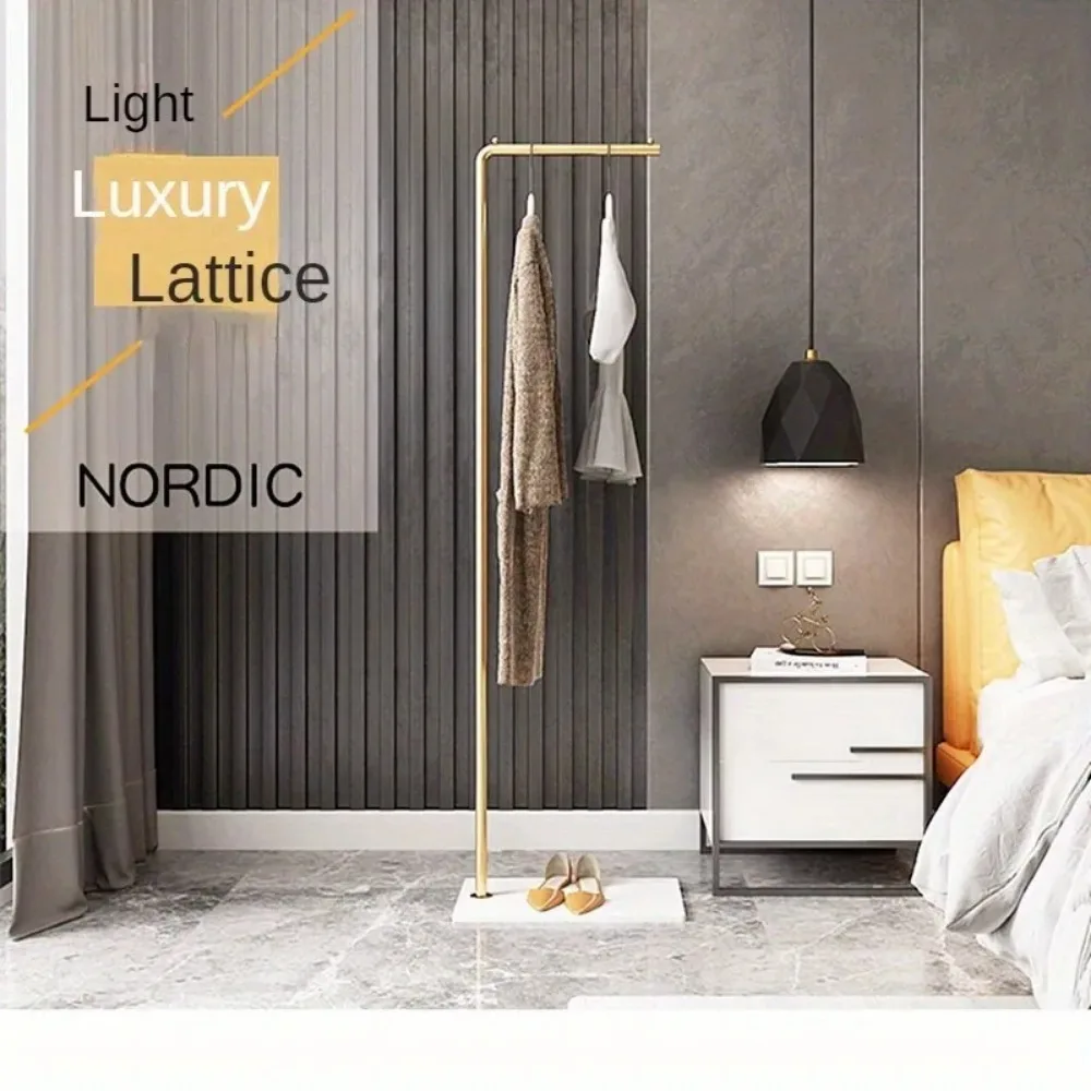 Simple Coat Rack Floor Standing Bedroom Practical Household Storage Rack Light Luxury Modern Single Rod Style Clothing Hat Shelf image 5