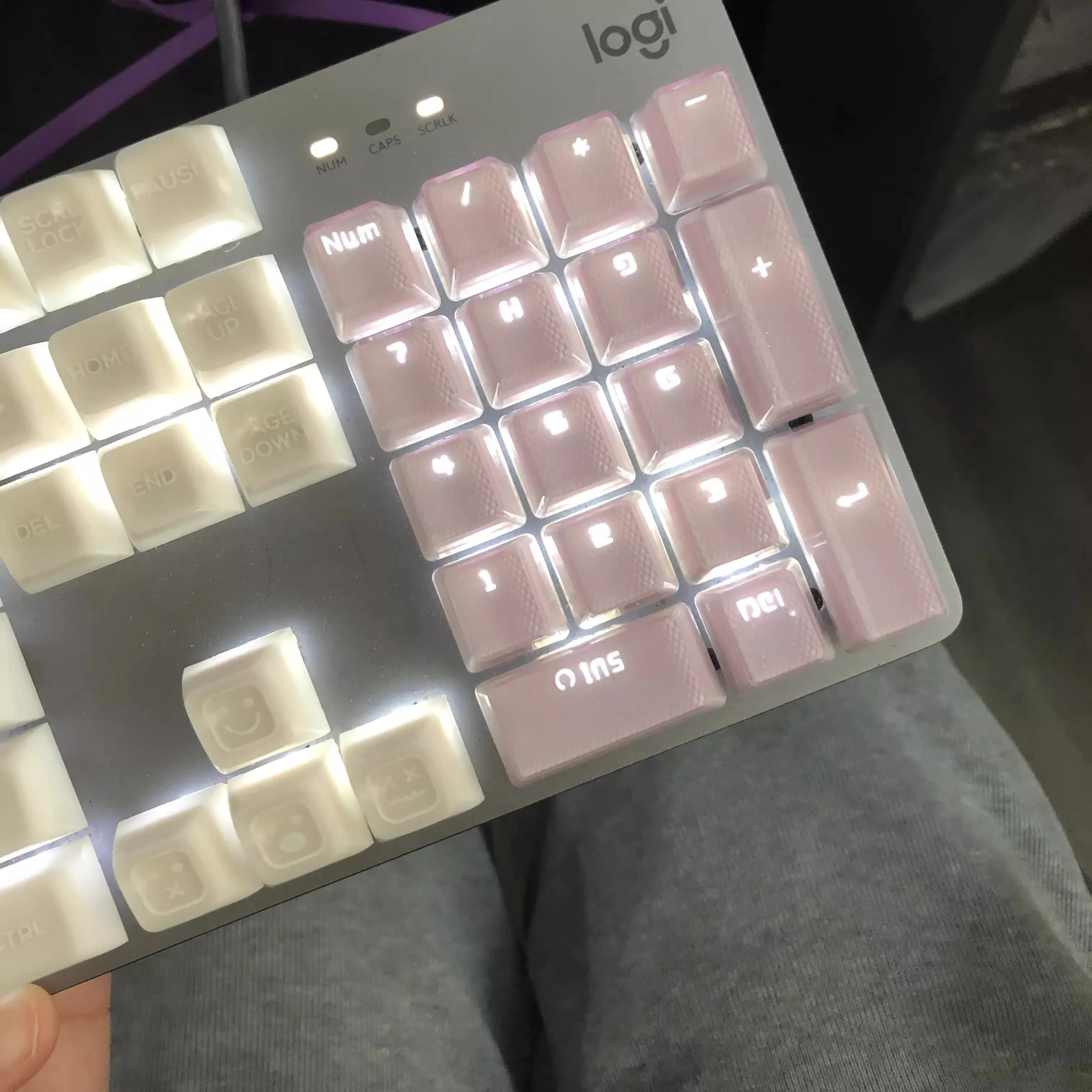 21 Key Crystal keycap Mechanical Number Keyboard Mini Numpad Notebook Special For Financial Accounting Keyboard OEM Key cap