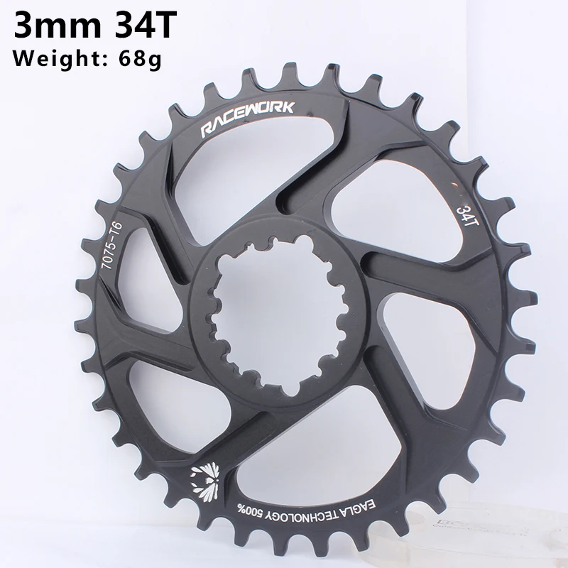 RACEWORK MTB 3/6mm Offset Kettenblatt Narrow Wide Mountainbike Kettenrad 32T 34T 36T 38T Krone für SRAM GXP NX 3-Loch Kurbelgarnitur – Detail 14