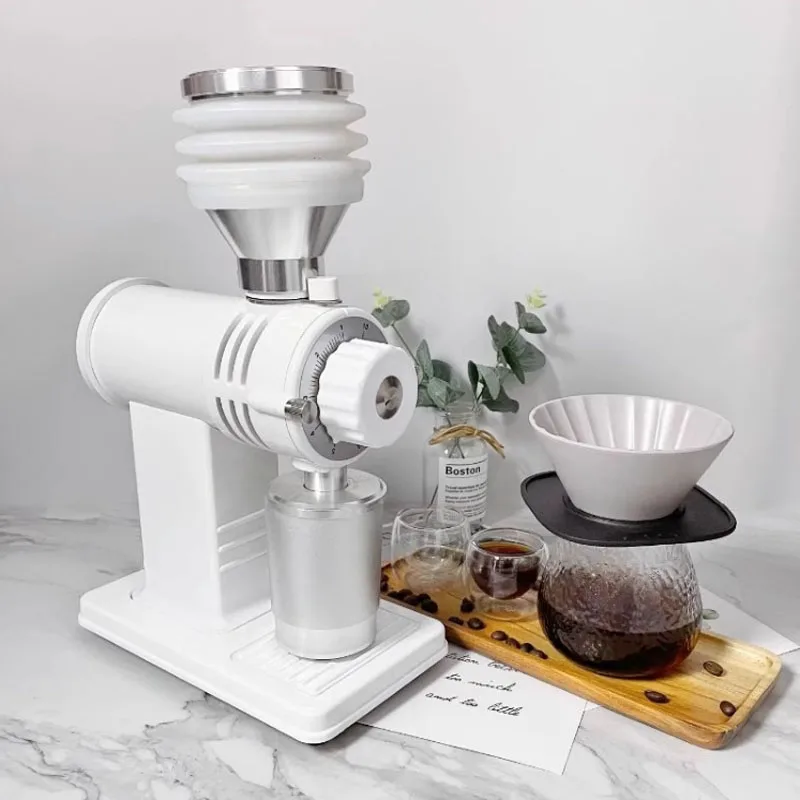 Electric 60mm Titanium Alloy Flat Wheel Burrs 220V 150g Air Beating Hopper Coffee Mill Grinder Grinding Machine