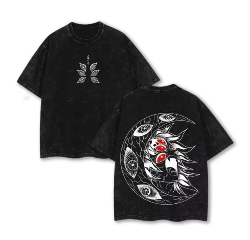 

Vintage Washed T-shirt Oversized Demon Slayer Anime Man Women Short Sleeve Tee Streetwear Loose Casual Tops Summer Y2k 2026 New