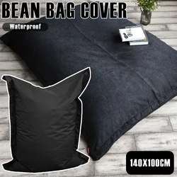 1Pc Large Waterproof Bean Bag Cover Soft Bean Bag Cover 140X100CM without Filler Lazy Seat Bag Cover for Home Garden Living Room