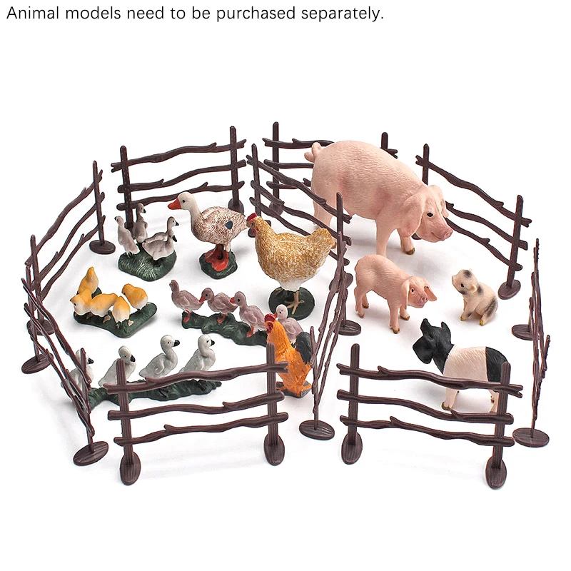 10Pc/Set Fence Decoration Model Simulation Farm Ranch DIY Sand Table Fence Accessories Static Trumpet Children Toy