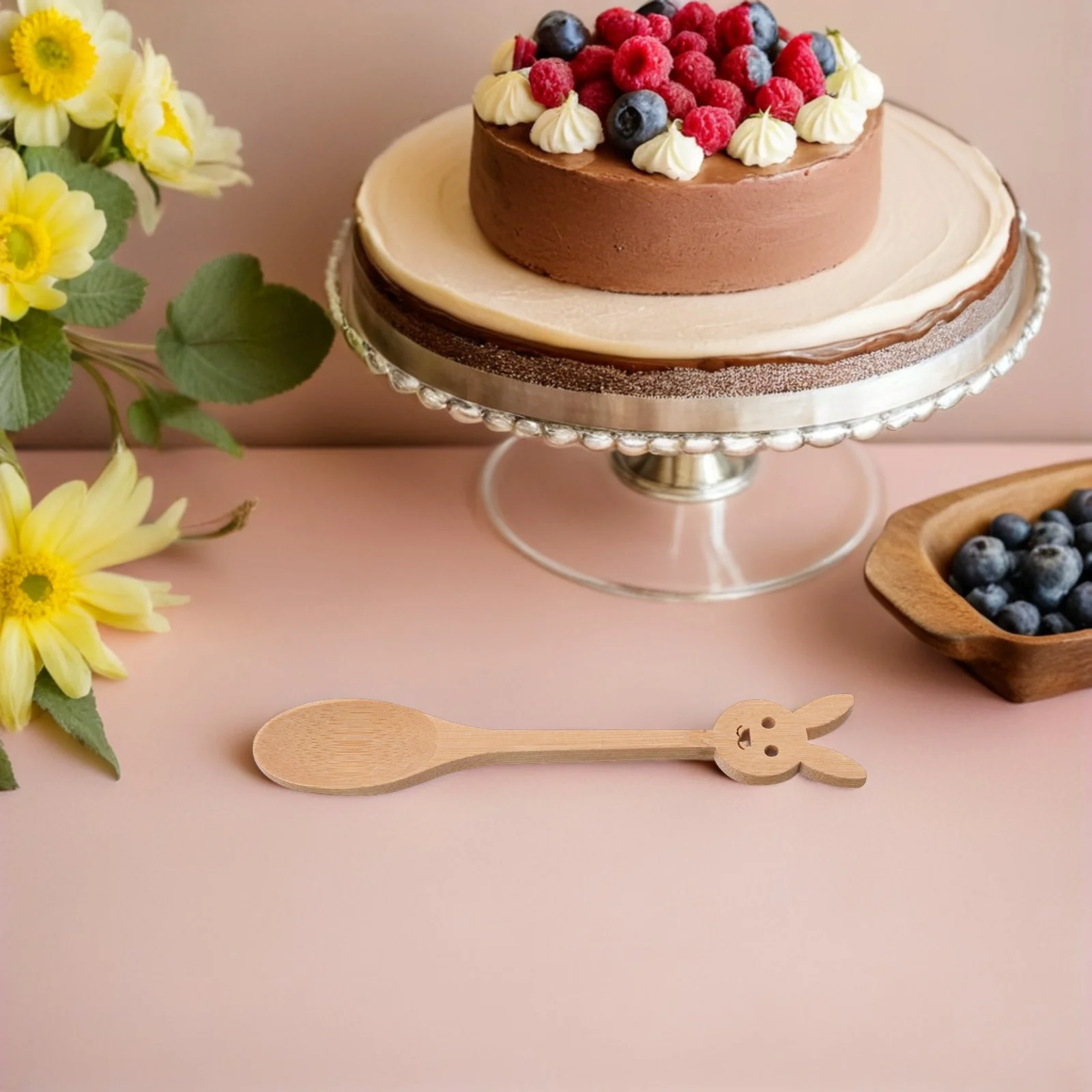 

6Pcs Bamboo Spoons Smooth Finish Easy to Clean Perfect for Ice Cream Coffee Soup Dessert Kids Adults Utensils Ice Cream Spoon