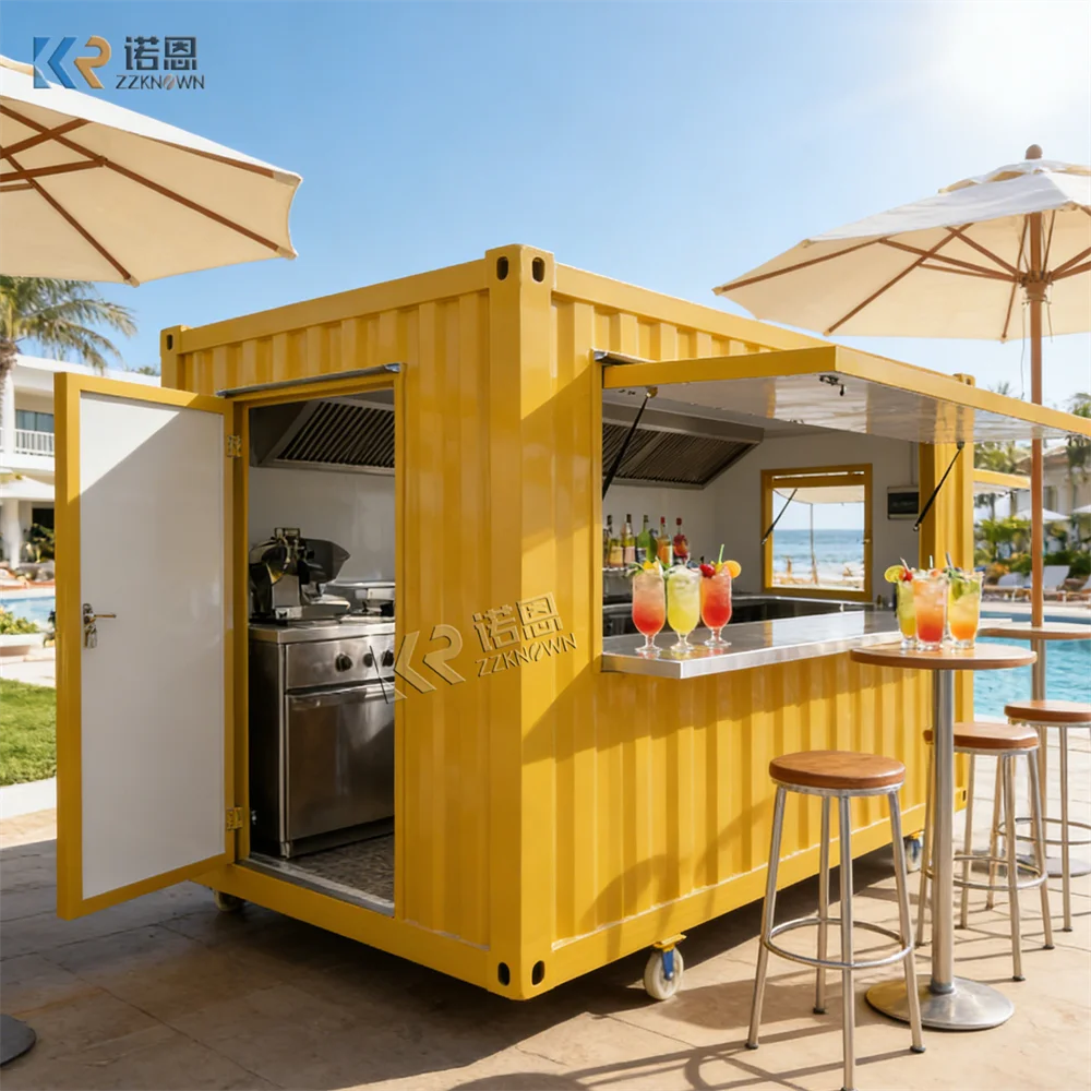 

Mobile Food Kiosk Container Coffee Shop Multi-functional Mobile Bar Restaurant Shipping Container Bar With Kitchen