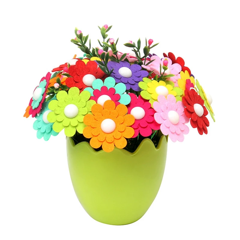 

Button Bouquet DIY Children's Handmade Material Bag Home Hand Flower for Mother's Day Presents Gift From Daughter(H)