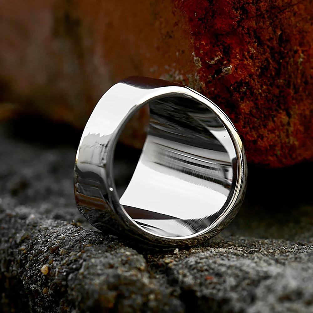 New Fashion Men's Vintage Masonic Symbol Rings Stainless Steel Punk Biker Double Eagles Animal Ring Party Jewelry Dropshipping image 4