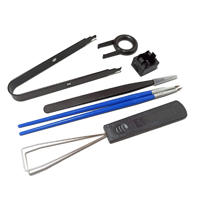 Interruptor estação lubrificante 7 pçs com interruptor abridor braçadeira chave extrator teclado mecânico kit caneta lubrificante para lubing teclado cereja k1kf