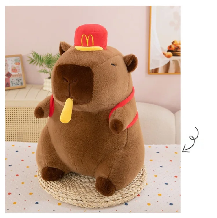 20-30cm Niedliches Wassermelonen-Capybara-Plüschtier, Dehnbare Flauschige Capybara-Puppe, Braunes Tier-Capybara-Stofftier, Geschenk für Freunde