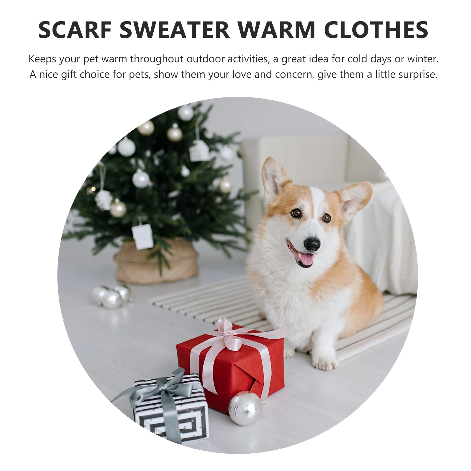 

Cat Warm Sweater Pet Sweaters Clothes Winter Costume Kitten Outfit Dog New Year Scarf Clothing