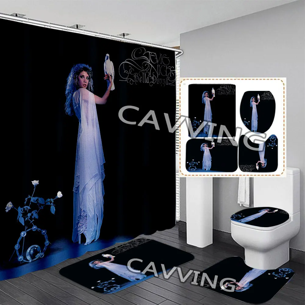 STEVIE NICKS 3D Shower Curtains Waterproof Bathroom Curtain Anti-slip Bath Mat Set Toilet Rug Carpet  Home Decor