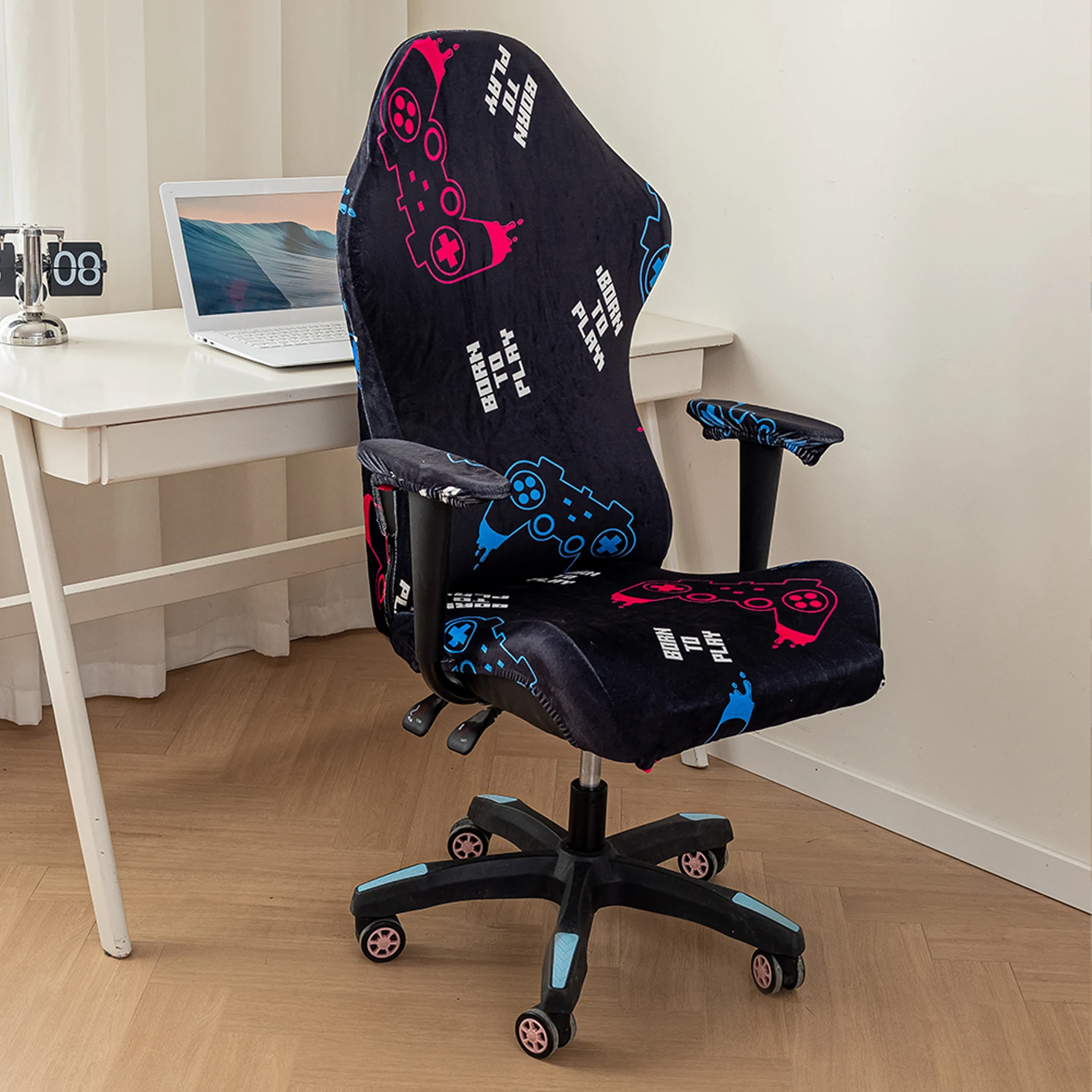 Velvet Color Gaming Chair Cover Soft Elasticity Spandex Armchair Slipcovers Computer Seat Chair Covers Stretch Rotating Lift