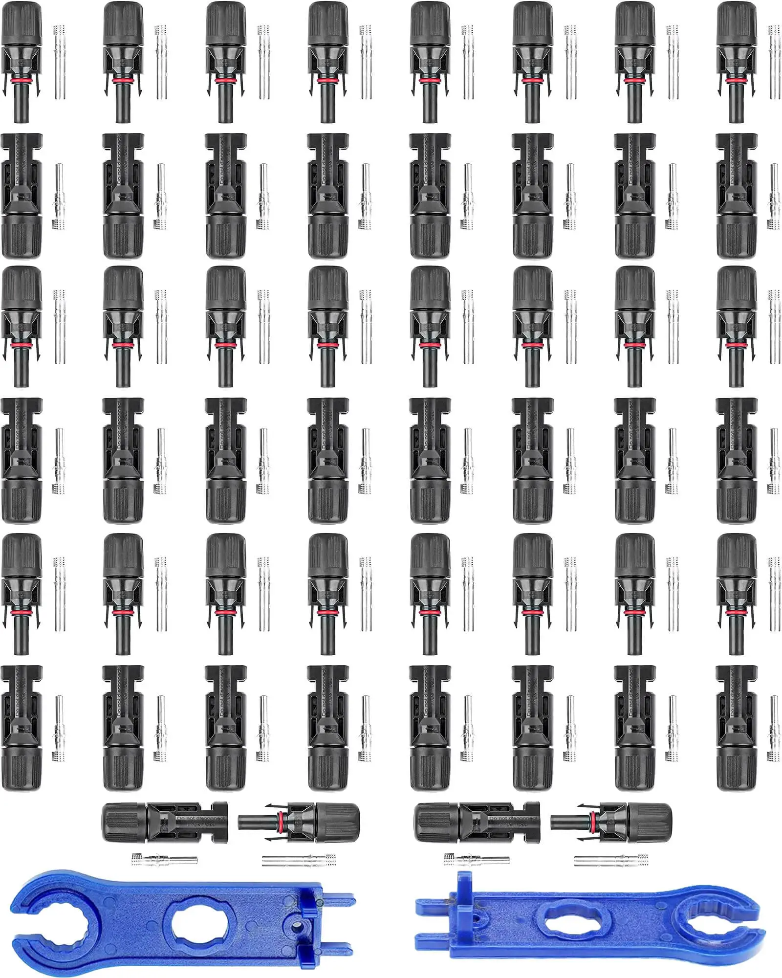 

3/5/10/15 PCS Solar Panel Connector IP67 Waterproof Solar Connectors 1500V 30A Male/ Female Plug with 2PCS Spanners