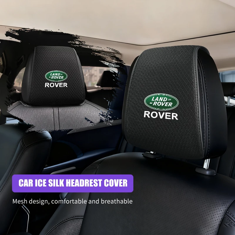 

Car Seat Headrest Protector Cover Ice Silk Neck Pillowcase Accessories For Land Rover Range Rover Evoque Velar Defender