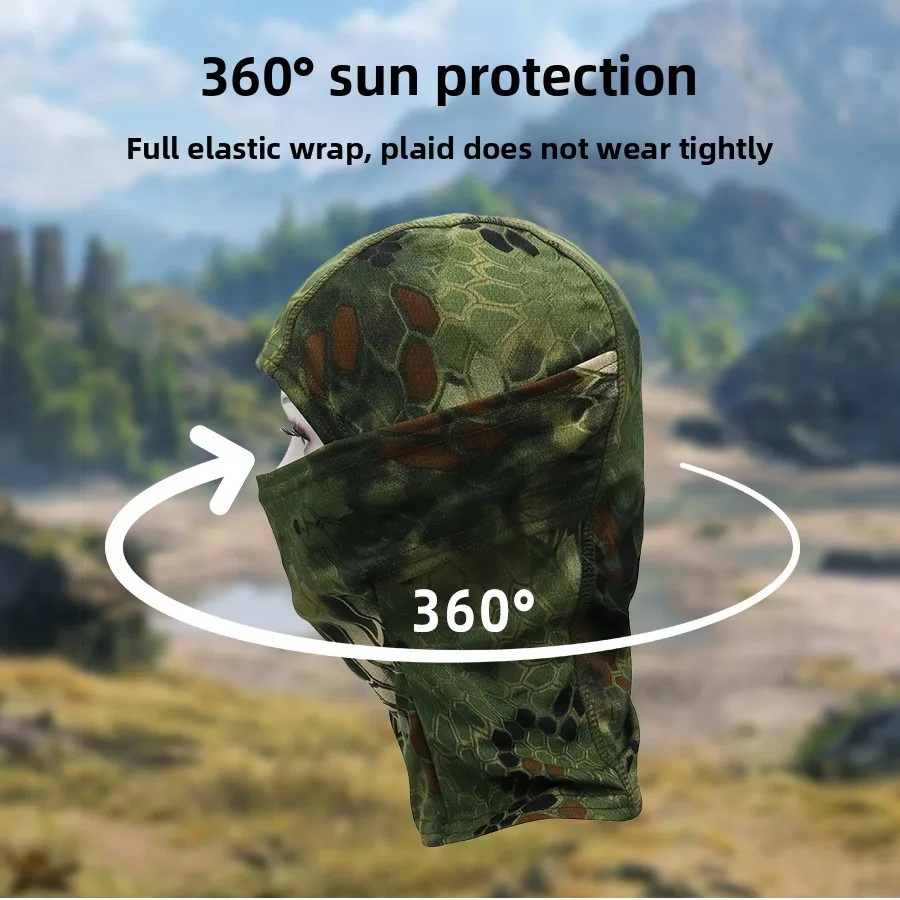 Camouflage headgear dust mask outdoor riding scarf cover face protection breathable sunscreen