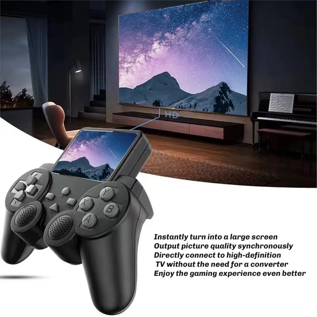 Punctual- S10 Portable Video Game Consoles Gamepad Controller 2.4-Inch 520 Games Retro Handheld Game Player AV Output
