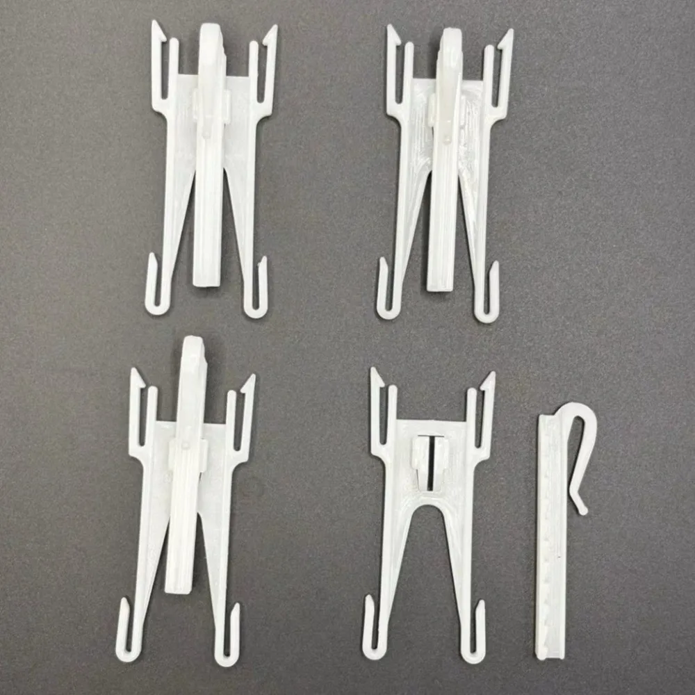 Image of 20 Stück verstellbare Vorhanghaken aus Kunststoff, einfach zu installieren, langlebiges Vorhangzubehör, leicht, stabil, verstellbarer Haken, Hebegurt