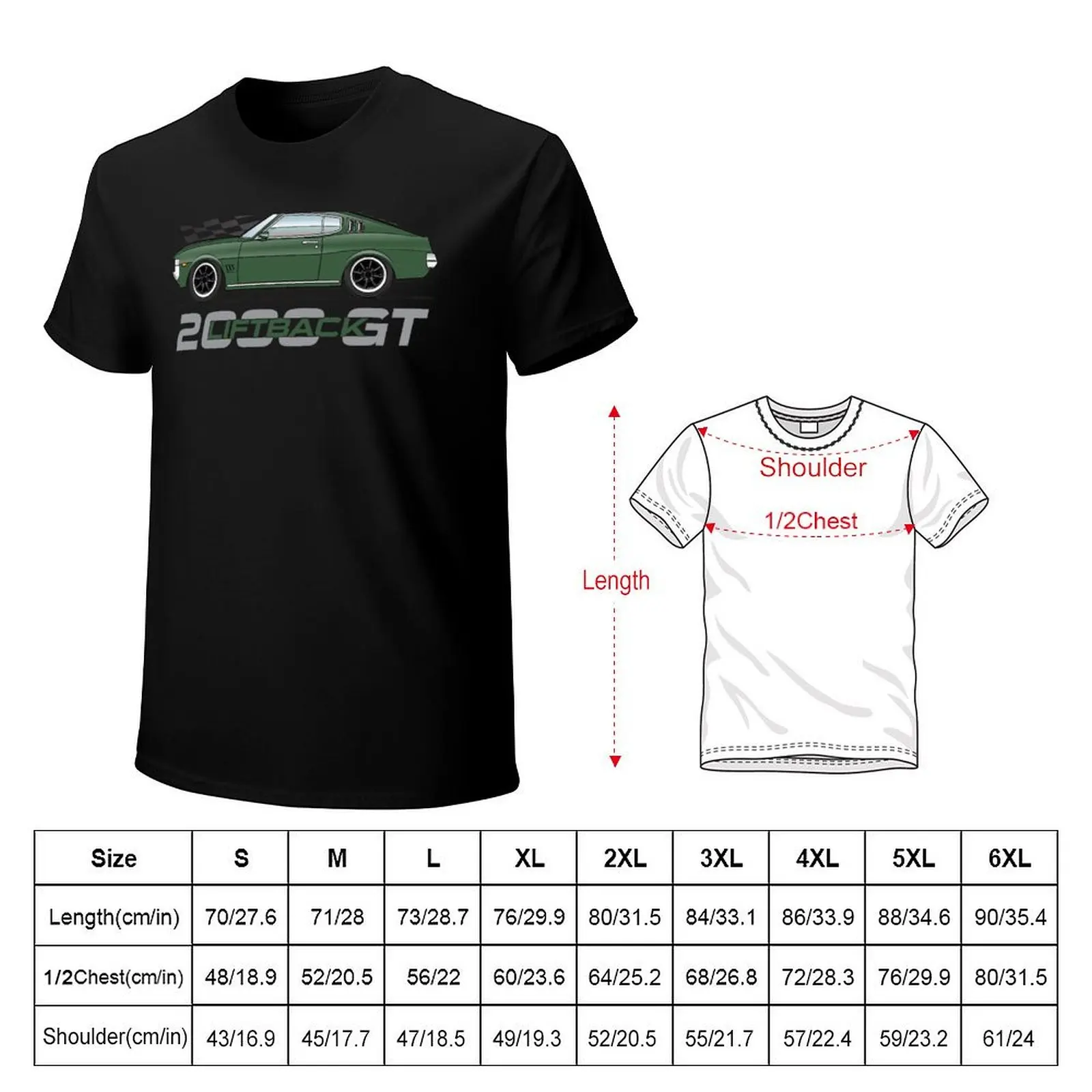 2000 GT Green T-Shirt Fashion Letter Print T-Shirt