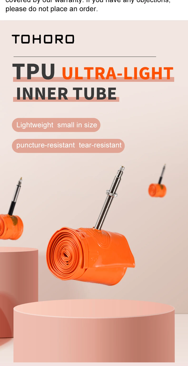 TPU-Schlauch 700c 18-32c mit 45 mm Presta-Ventil, ultraleichter Fahrradreifenschlauch für Rennrad – Detail 8