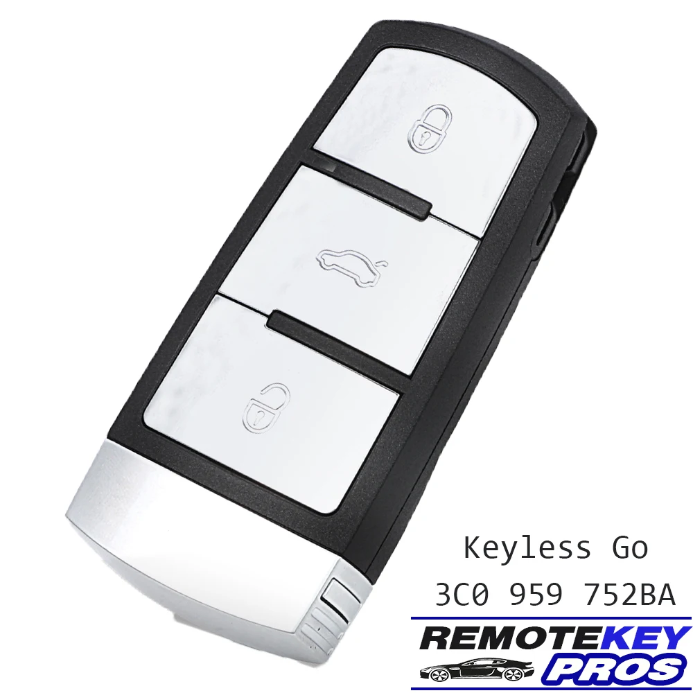 DIYKEY 3C0 959 752 BG , 3C0959752BG Keyless Go Smart Remote Key 3 Button 433MHz ID46 Fob for VW Volkswagen B6/CC Magotan /Passat